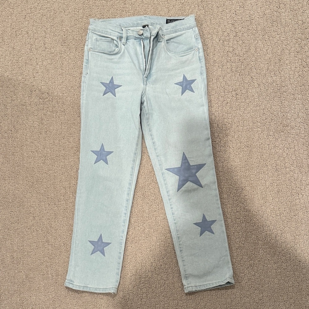 Blank NYC Madison Crop Light Wash Star Jeans